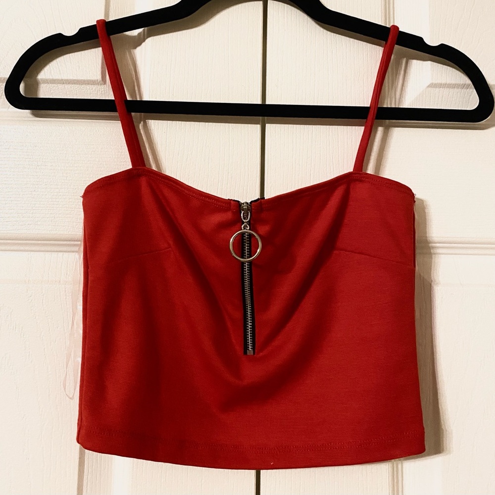 Zip up crop top